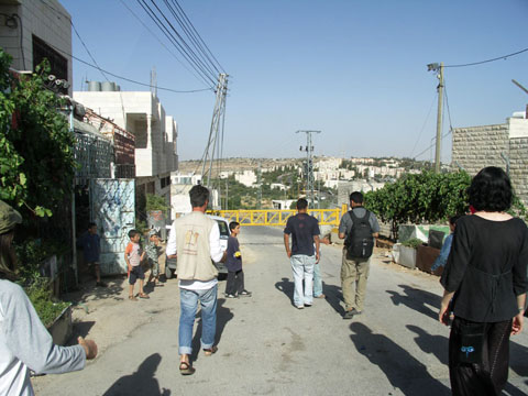 Checkpoint on the way to the family's land