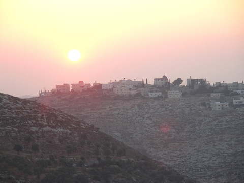 Sunset view of village