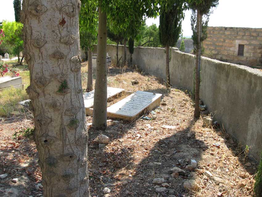 Graveyard with new graves